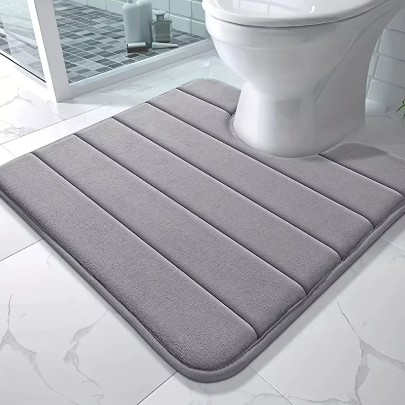 Tapis de toilette en forme de U en mousse à mémoire de forme, antidérapant, Super absorbant, pour sa