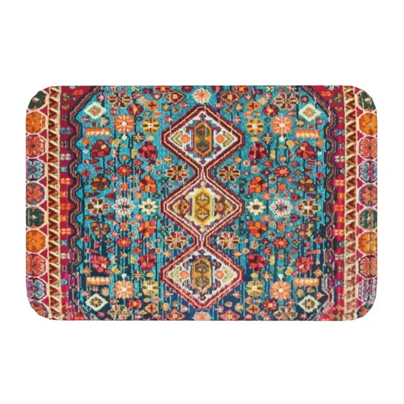 Moroccan Berber Rug Boho Style Front Door Mat Anti-Slip Antique Bohemian Geometric Doormat Floor Bat