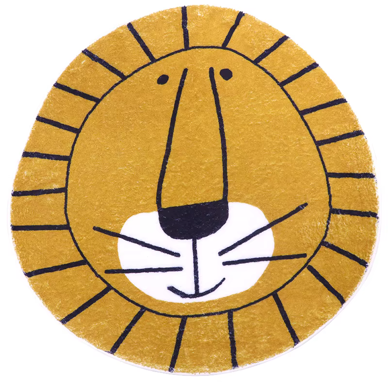 Tapis de sol rond en peluche pour chambre à coucher, mignon, dessin animé, grande surface, Animal, m