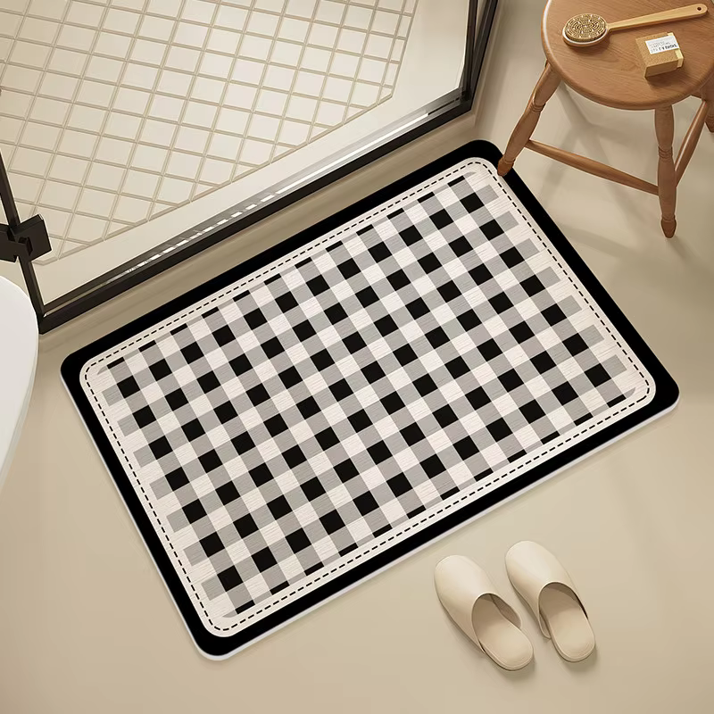 Tapis de bain VIKAMA au design minimaliste, doux, absorbant, antidérapant, lavable, pour dortoir, ch