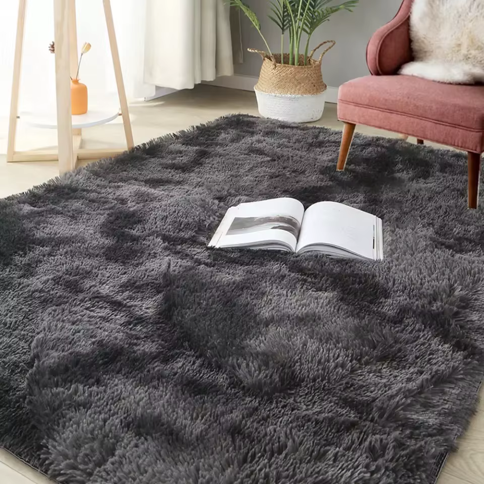 Tapis de salon gris, grand tapis de couloir, tapis de sol pour table basse 160x230, tapis moelleux à
