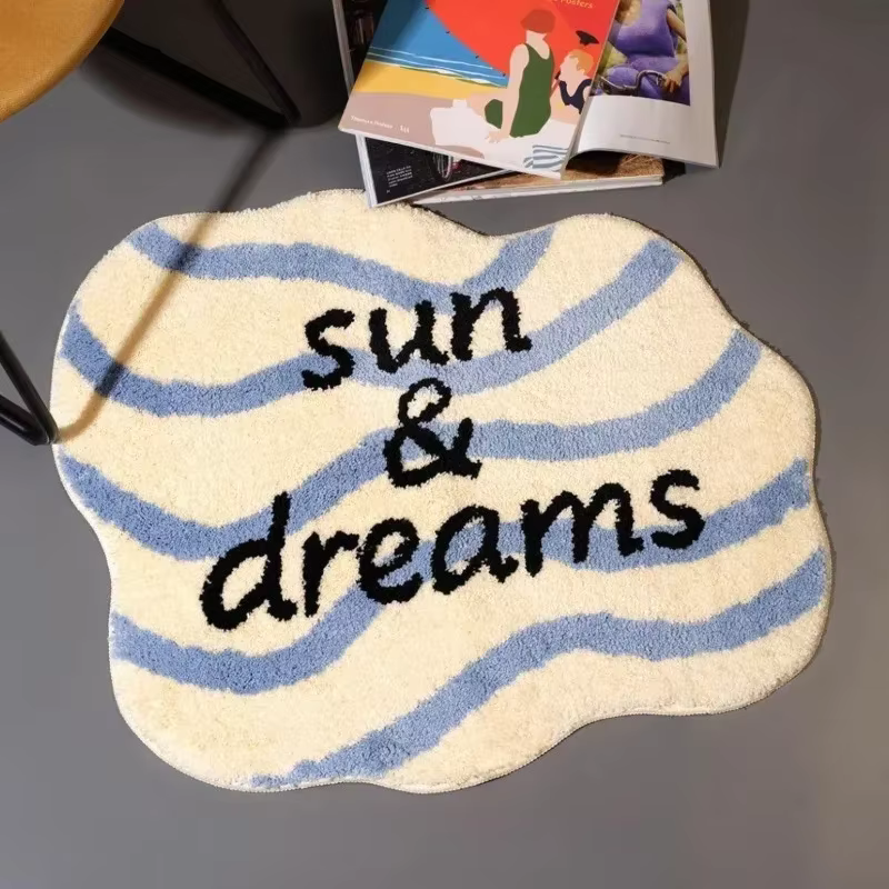 Tapis de sol en fausse fourrure de mouton VIKAMA pour entrée, salle de bain, chambre à coucher, déco