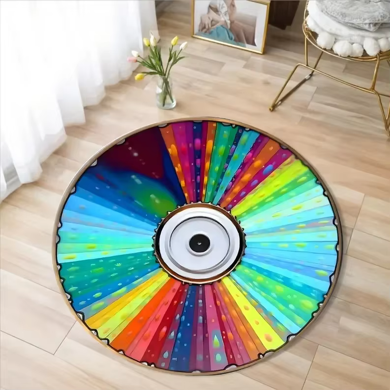 Tapis de disque de musique en vinyle imprimé, lavable en Machine, cadeau pour les amateurs de musiqu