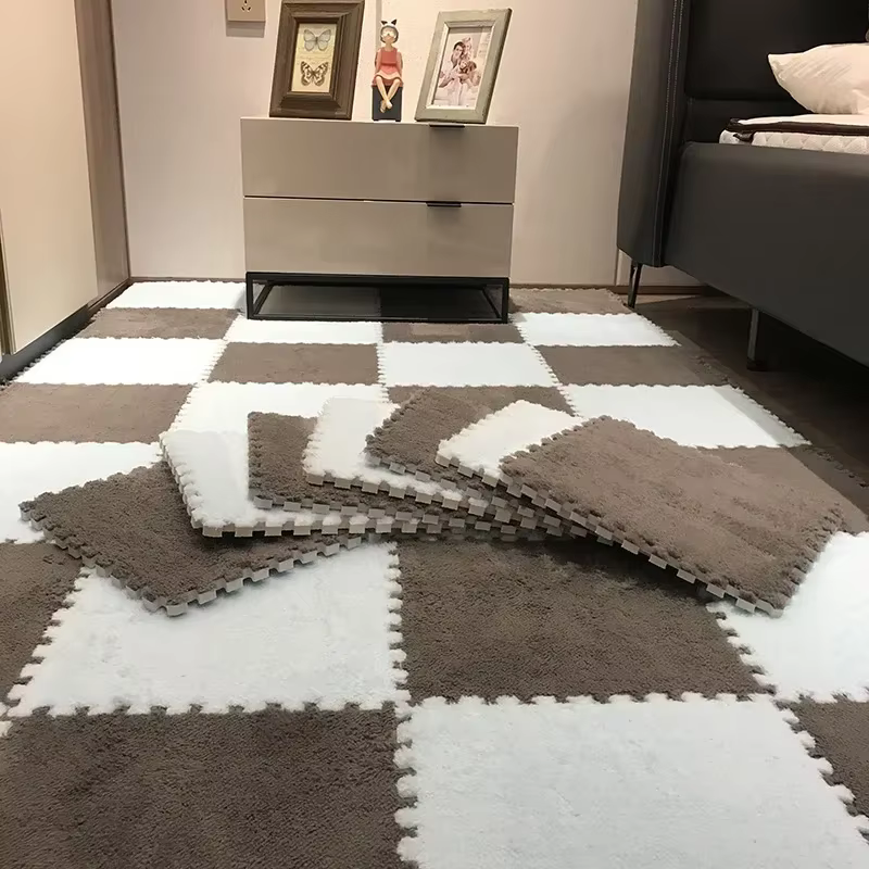 Tapis de jeu en peluche douce pour enfants, 10/20 pièces, jouets pour bébés, Puzzle en mousse Eva, p