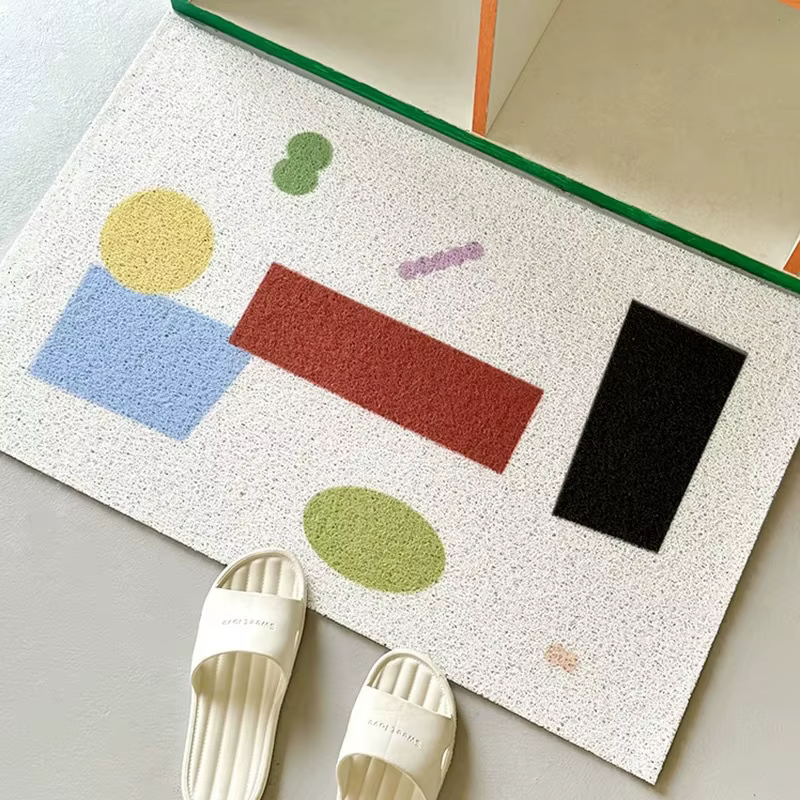 Tapis de porte d'entrée coréen de couleur unie, boucle métallique pour usage domestique, tapis de po