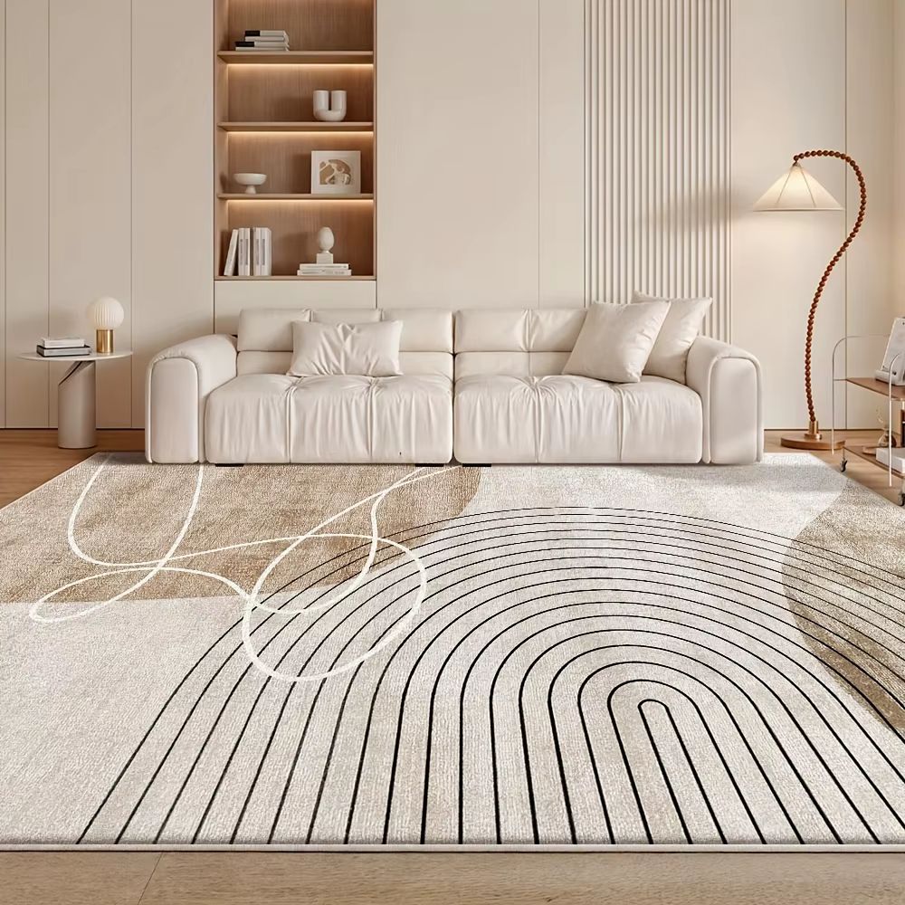Tapis abstrait bohème VIKAMA adapté à une décoration luxueuse et créative dans les cafés, les dortoi