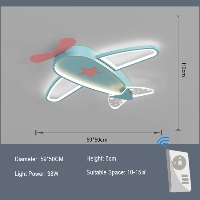 Kawaii enfants ventilateur de plafond avec lumière créative LED avion lumière pour chambre d'enfants