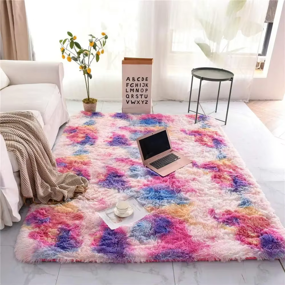 Tapis imprimé léopard moelleux, tapis Shag moderne, tapis Shag luxueux, antidérapant, zone rectangul