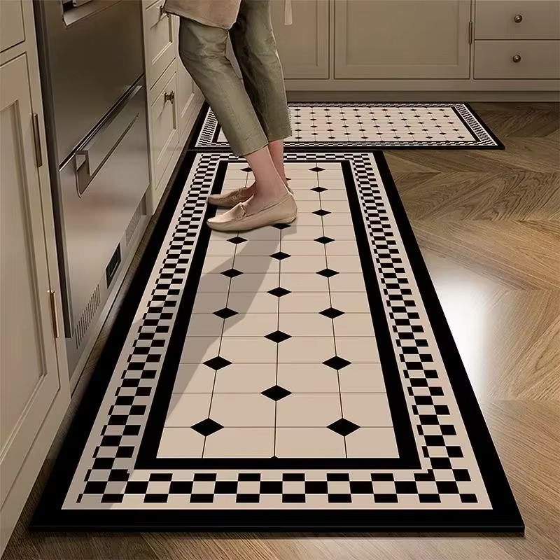 Tapis Long de cuisine à carreaux, tapis de sol Anti-huile et antidérapant à séchage rapide, tapis fa
