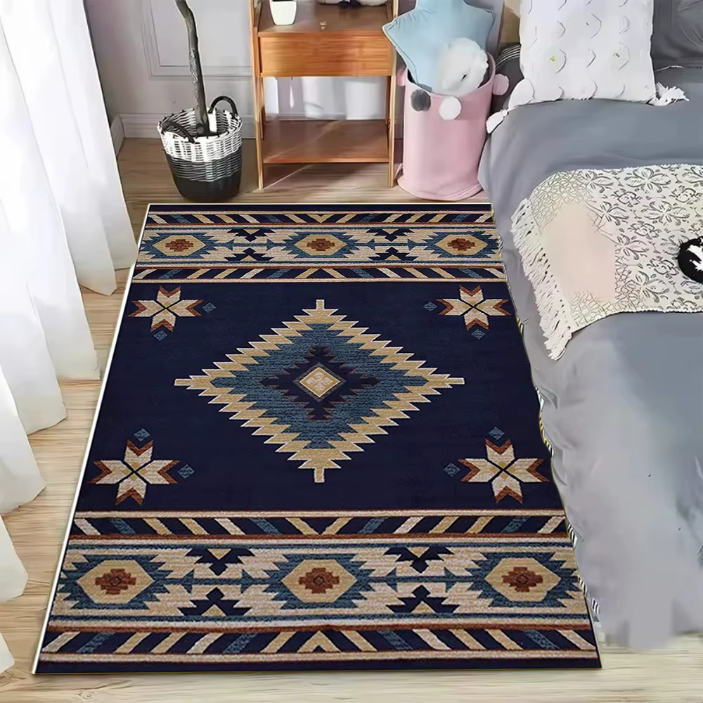 Tapis du sud-ouest, tapis tribal aztèque, tapis géométrique amérindien, tapis western, tapis bohème 