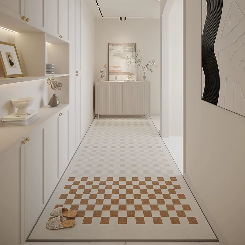 Tapis Long de Couloir, Décoration de Maison, Antidérapant, Polymères Doux, Lavables, Personnalisés
