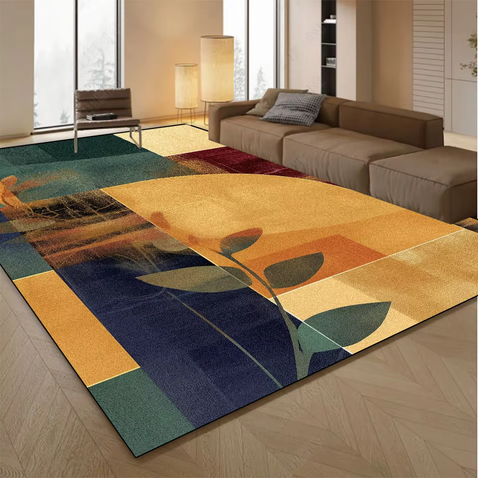 Grand Tapis de Luxe observateur et Doux pour la Maison, Décoration Abstraite pour Salon, Salon, Côté