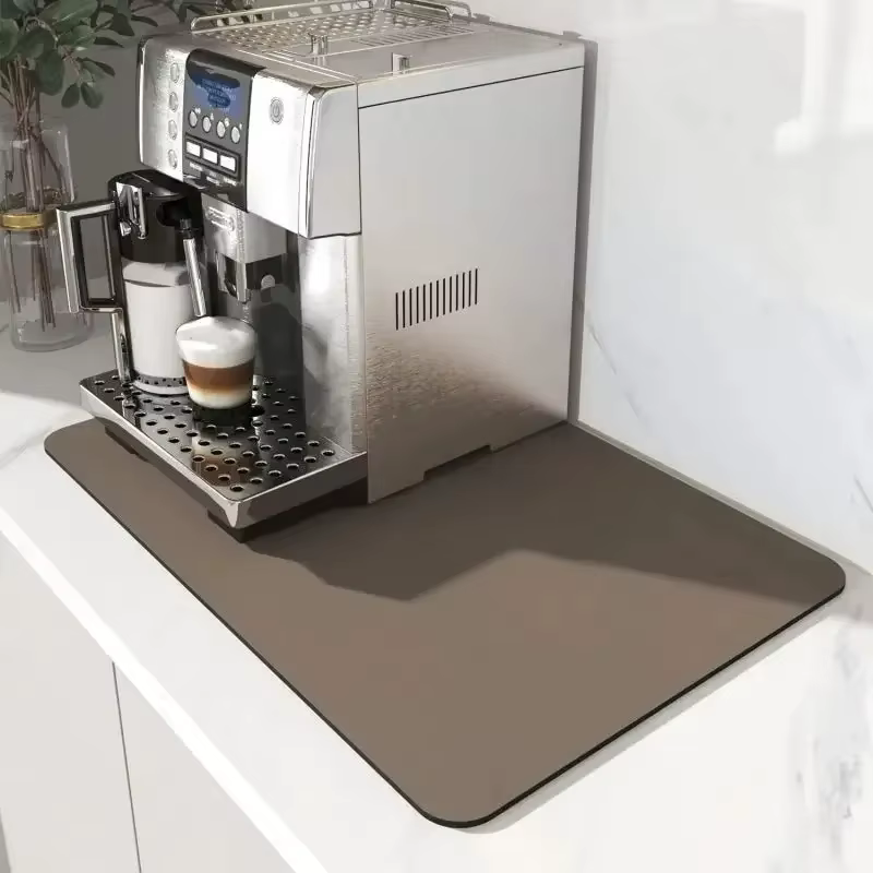 Tapis antidérapant pour Machine à café, multicolore pur, imperméable, résistant à la chaleur, facile