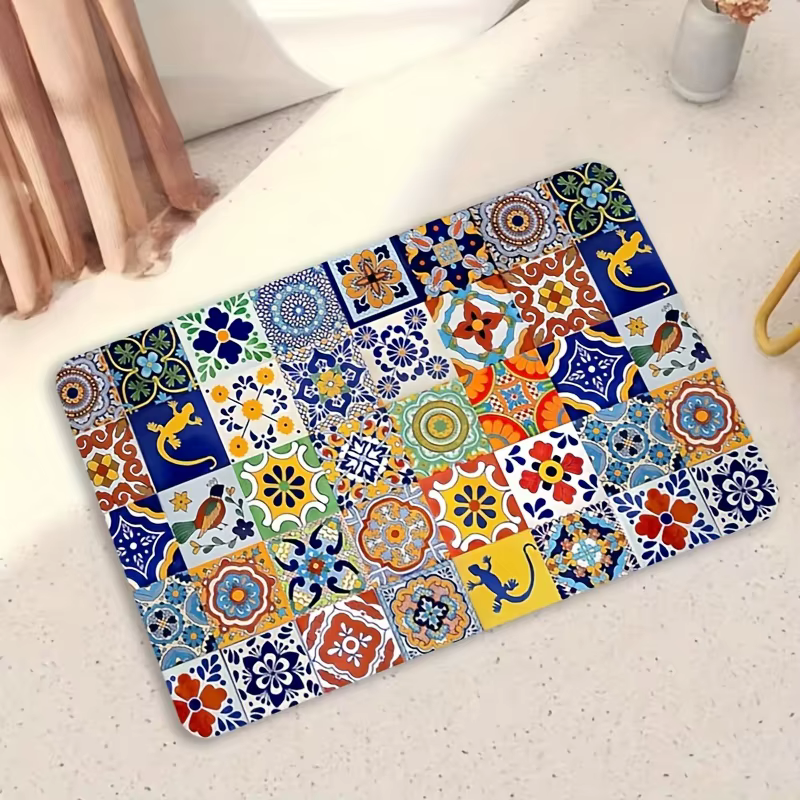 Tapis de couloir bohème imprimé motif floral, coloré, pour cuisine, chambre, entrée, décoration styl