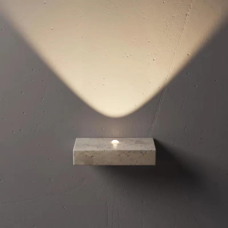 Applique murale LED en travertin jaune, en marbre wabi-sabi, pour chambre à coucher, Bar, hôtel, lam