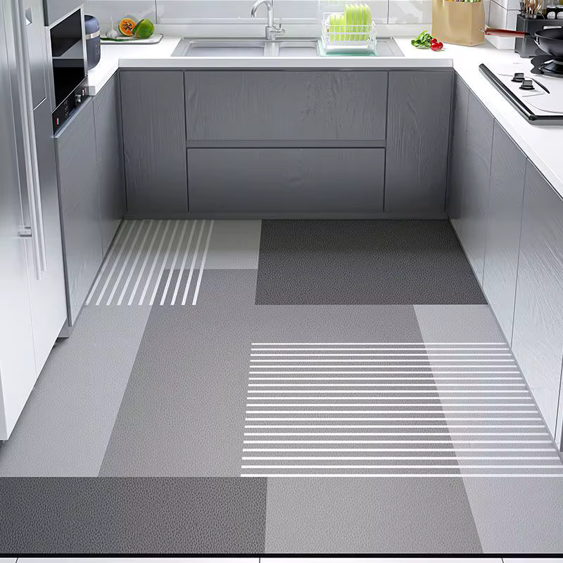 Tapis de Sol en Cuir Imperméable et à Huile Verte pour Cuisine, Polymères 216.239., Antidérapant, Dé