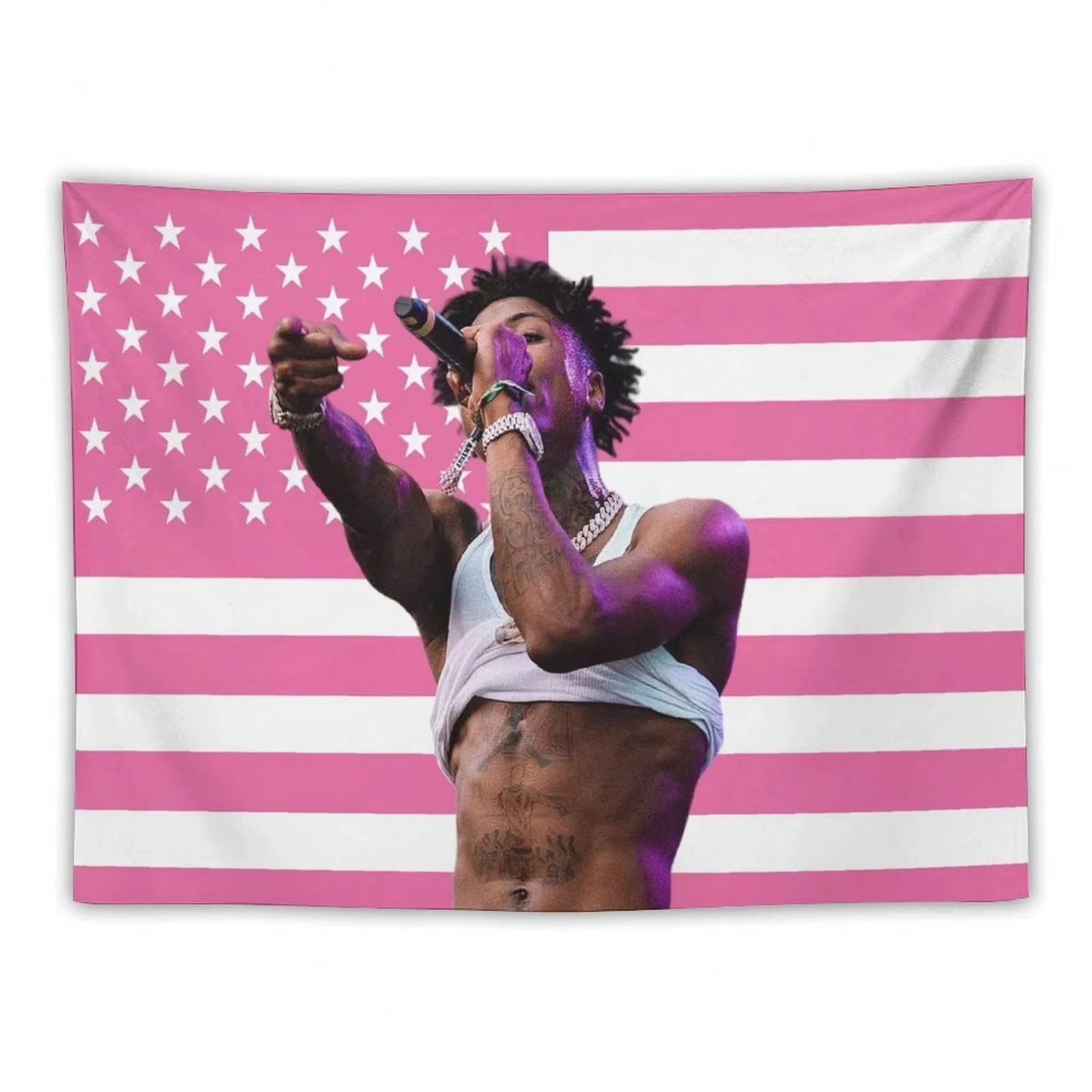Tapisserie YoungBoy Rapper, affiche artistique musicale, drapeau décoratif pour l'esthétique de la p