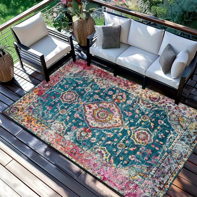 Tapis bohème rétro VIKAMA pour terrasse extérieure, tapis antidérapant pour salon, chambre à coucher
