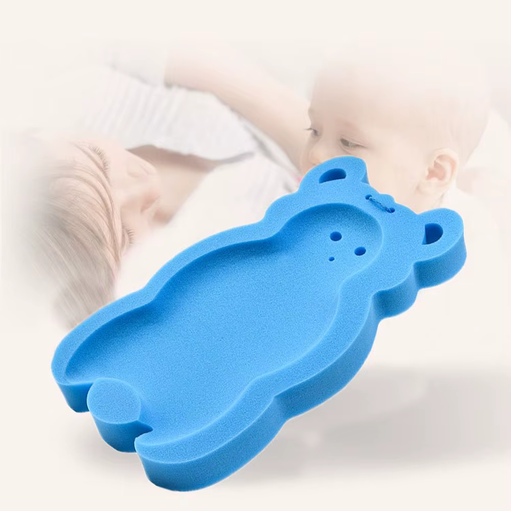 Tapis de Support de douche en mousse éponge ours antidérapant, pliable, coussin de bain pour bébé, e
