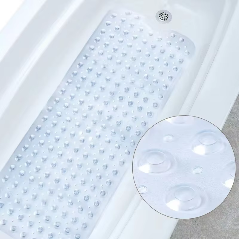 Tapis de baignoire antidérapant Extra Long pour salle de bain, lavable en Machine en PVC, avec vento