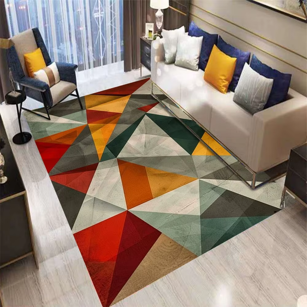 Tapis de zone de luxe Premium pour salon, chambre à coucher, bureau et extérieur, motif géométrique 