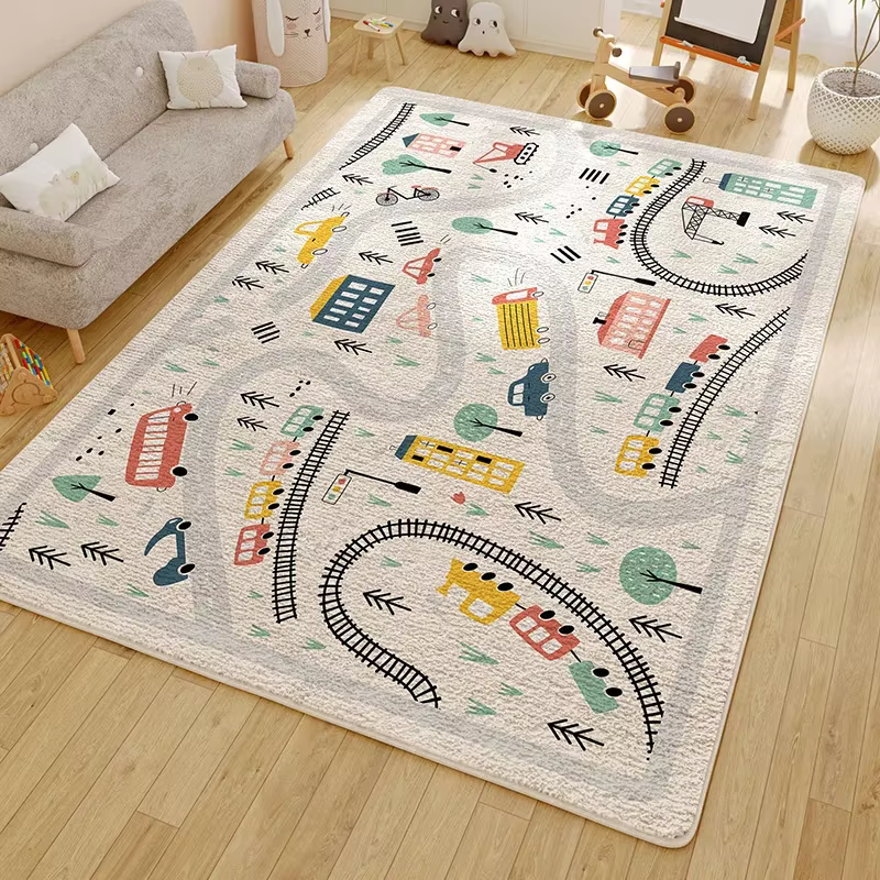 Tapis décoratif nordique pour chambre d'enfant, grande surface, pour salon, antidérapant, lavable, m