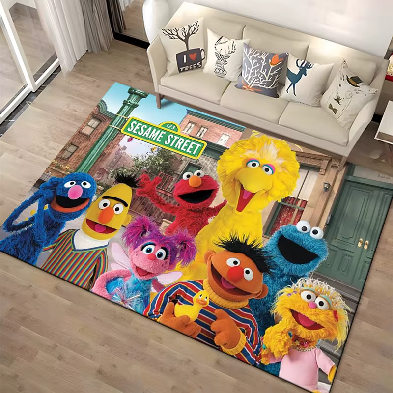 Tapis décoratif 15 tailles S-Sesame S-Street pour salons, chambres, entrées, tapis de jeu antidérapa