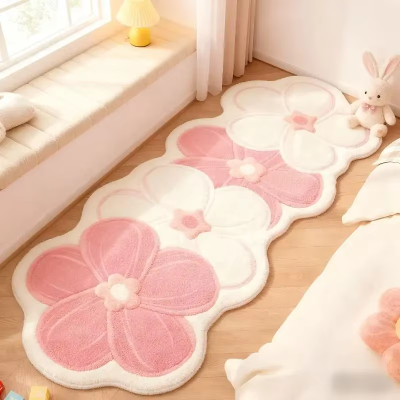 VIKAMA – tapis coréen de style crème, tapis de chevet pour salon, doux et confortable, décoration de