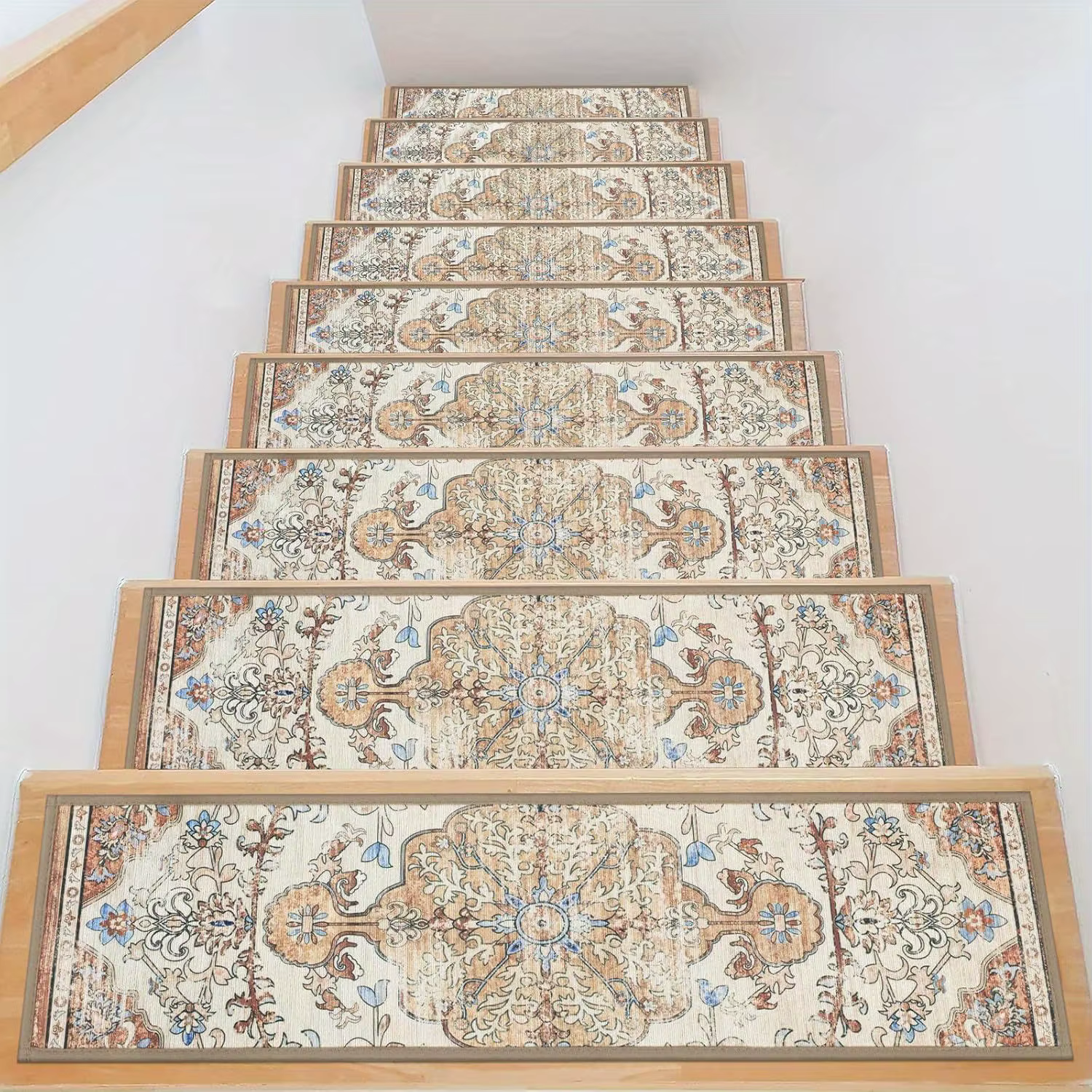 Tapis d'escalier intérieur 1/7/15 pièces pour marches en bois, tapis de protection pour marches 8x30