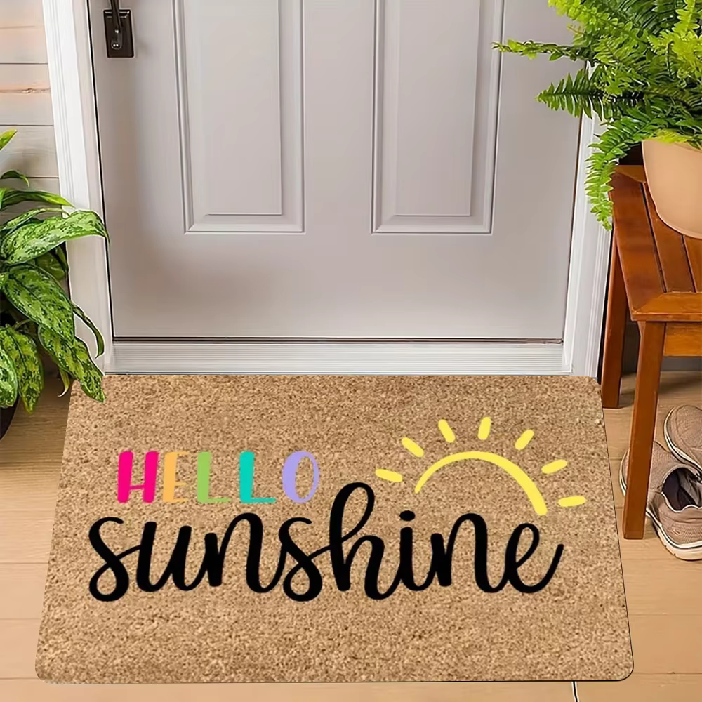 VIKAMA Tapis de bienvenue avec bouquet de fleurs 3D, art abstrait, antidérapant, lavable, tapis de s