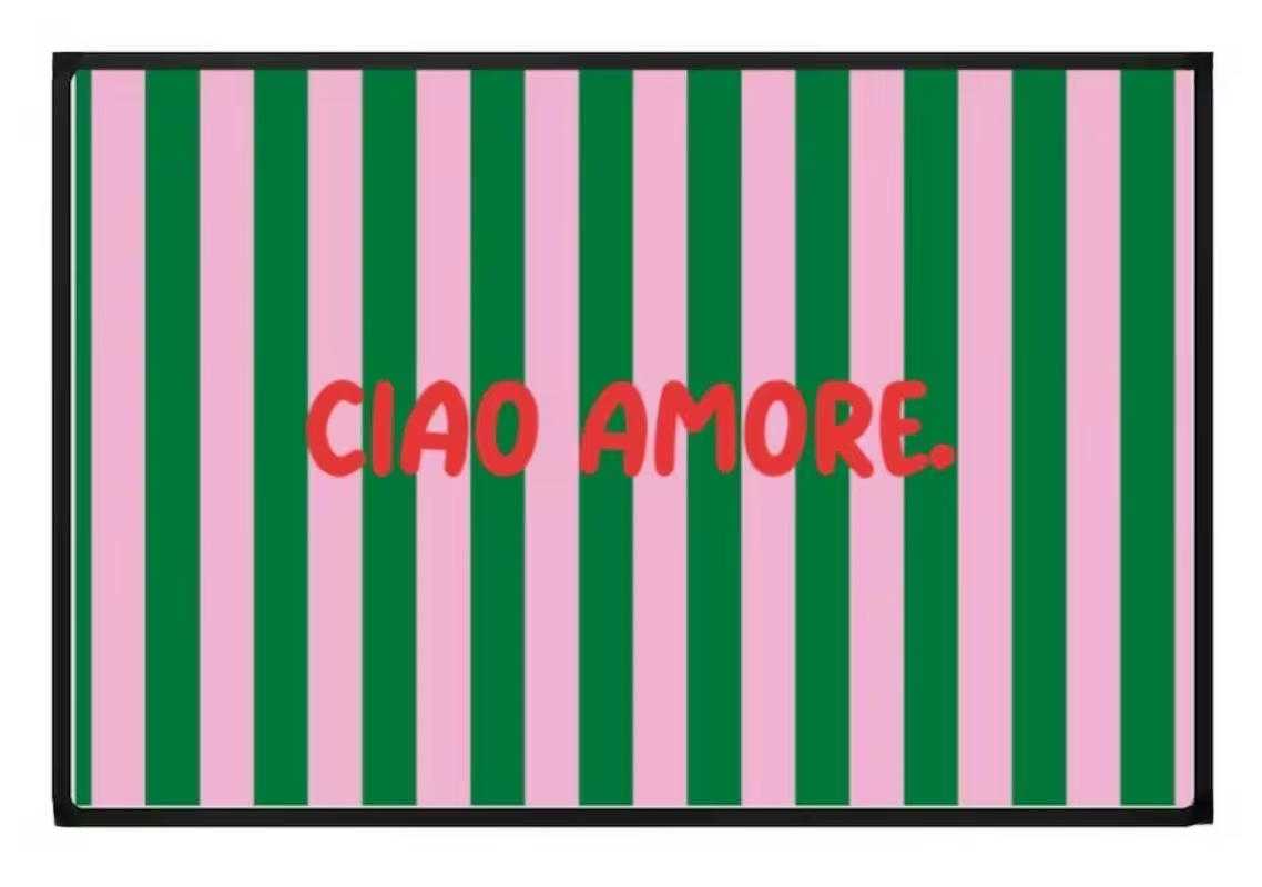 Tapis d'entrée romantique « Ciao Amore », motif italien accrocheur, tapis pour porche, cuisine, salo