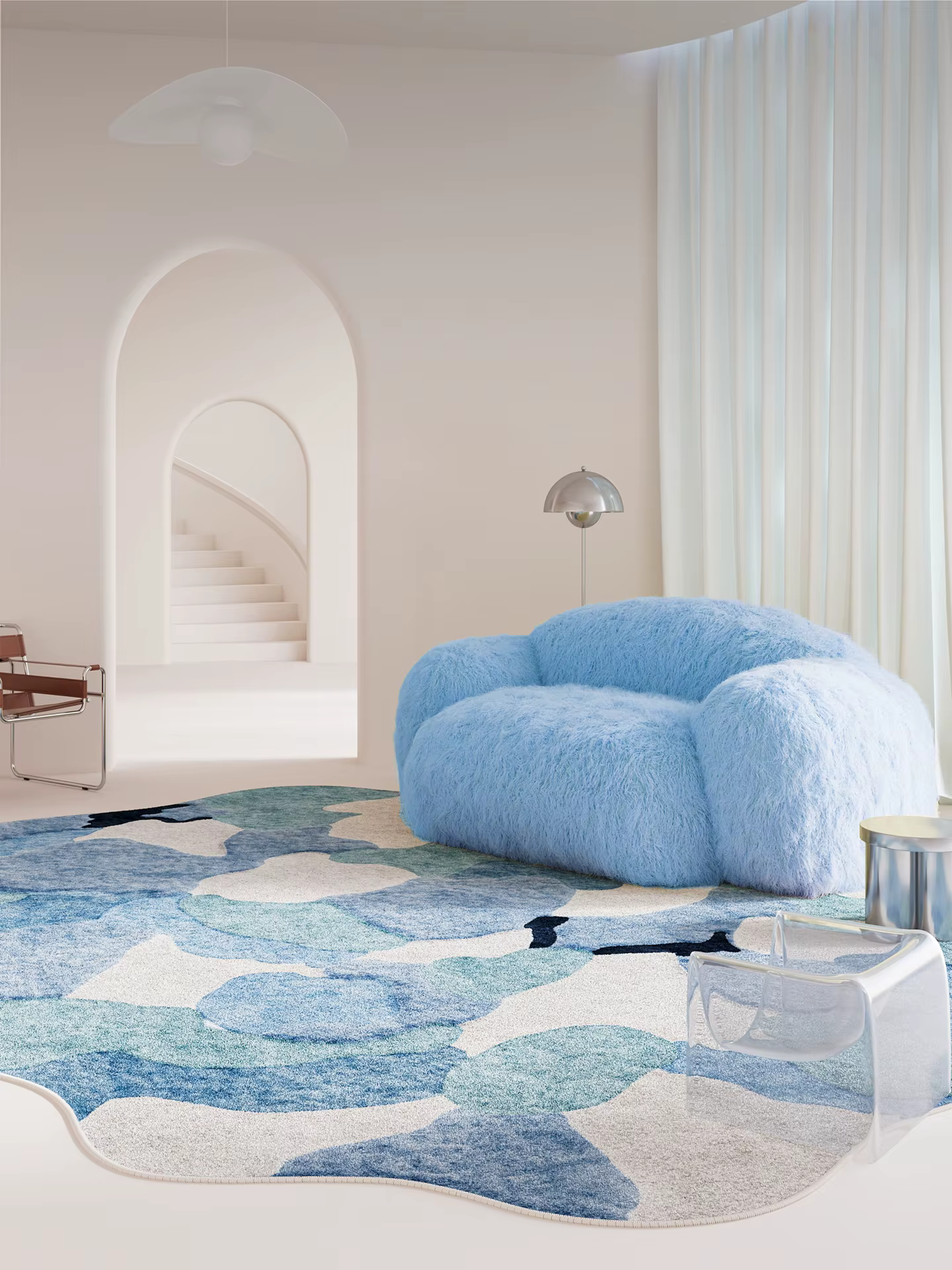 Tapis de décoration de chambre à coucher de formes irrégulières, tapis de grande taille pour salon,