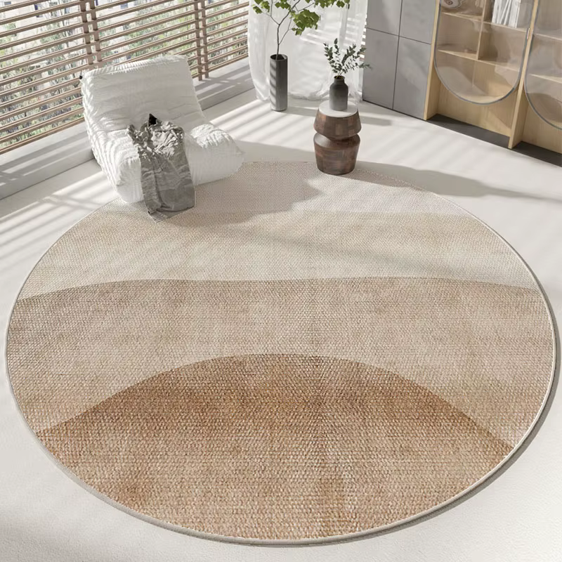 Tapis de style moderne pour chambre à coucher, tapis rond moelleux et doux pour la décoration du sal
