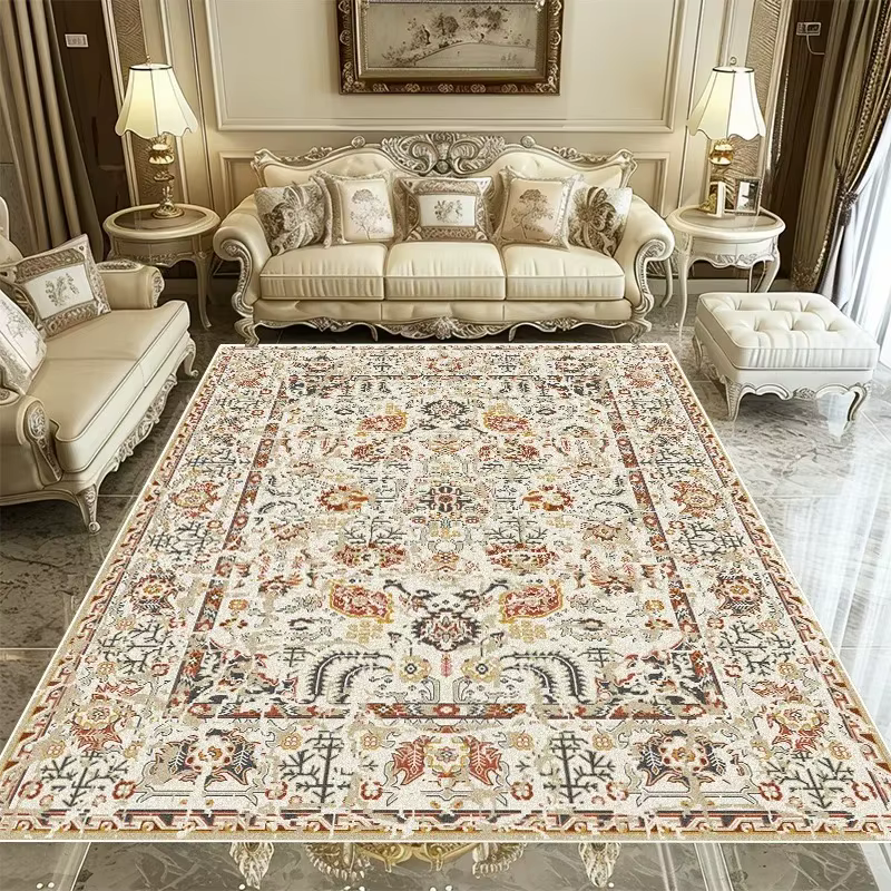 Tapis rétro européen pour salon, couloir, chambre à coucher, salon, canapé, tapis de tête de lit ant