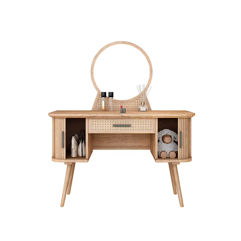 Coiffeuse médiévale pour femme avec tiroirs, petit miroir et tabouret intégré, pour chambre et appar