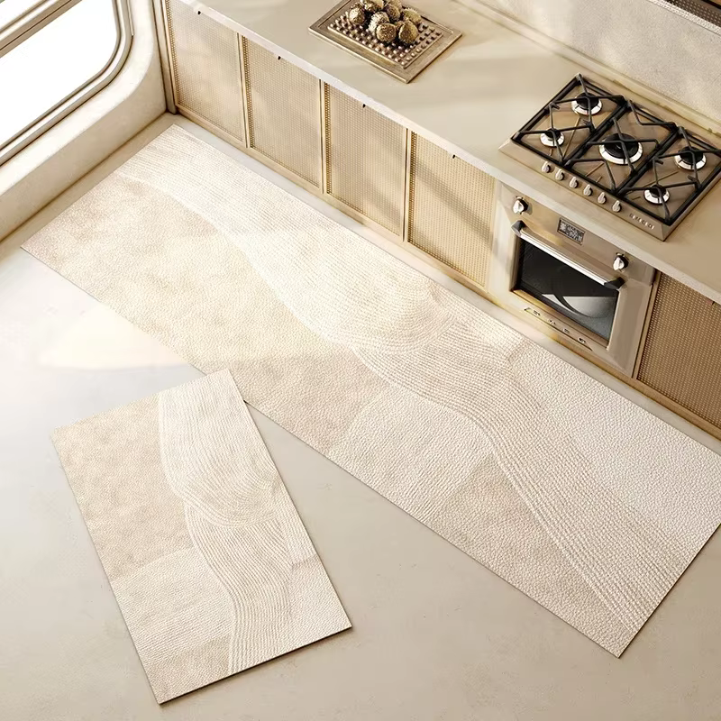 Tapis de sol de cuisine en Pvc imperméable à l'huile, Long, décoration de la maison, en cuir, antidé
