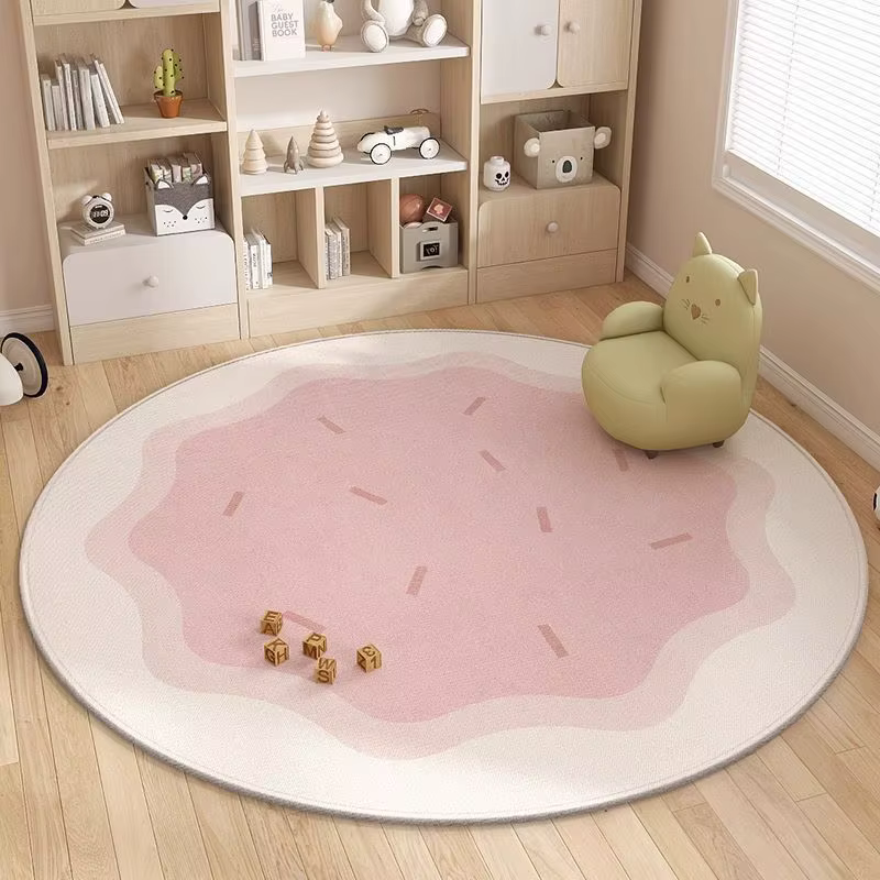 Tapis rond nuage d'enfance heureuse-tapis de chambre d'enfant dégradé rose utilisé pour la décoratio