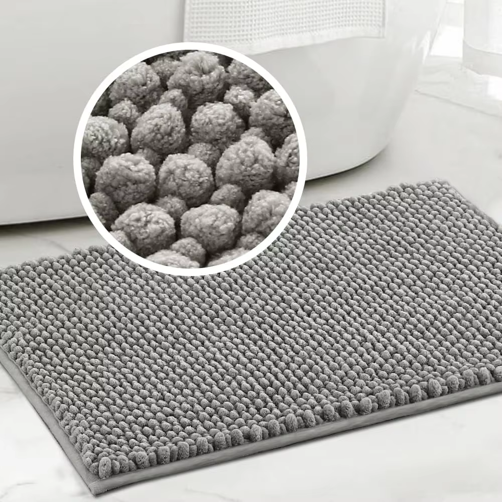 Tapis de salle de bain doux antidérapant en microfibre Super peluche, tapis de salle de bain en chen