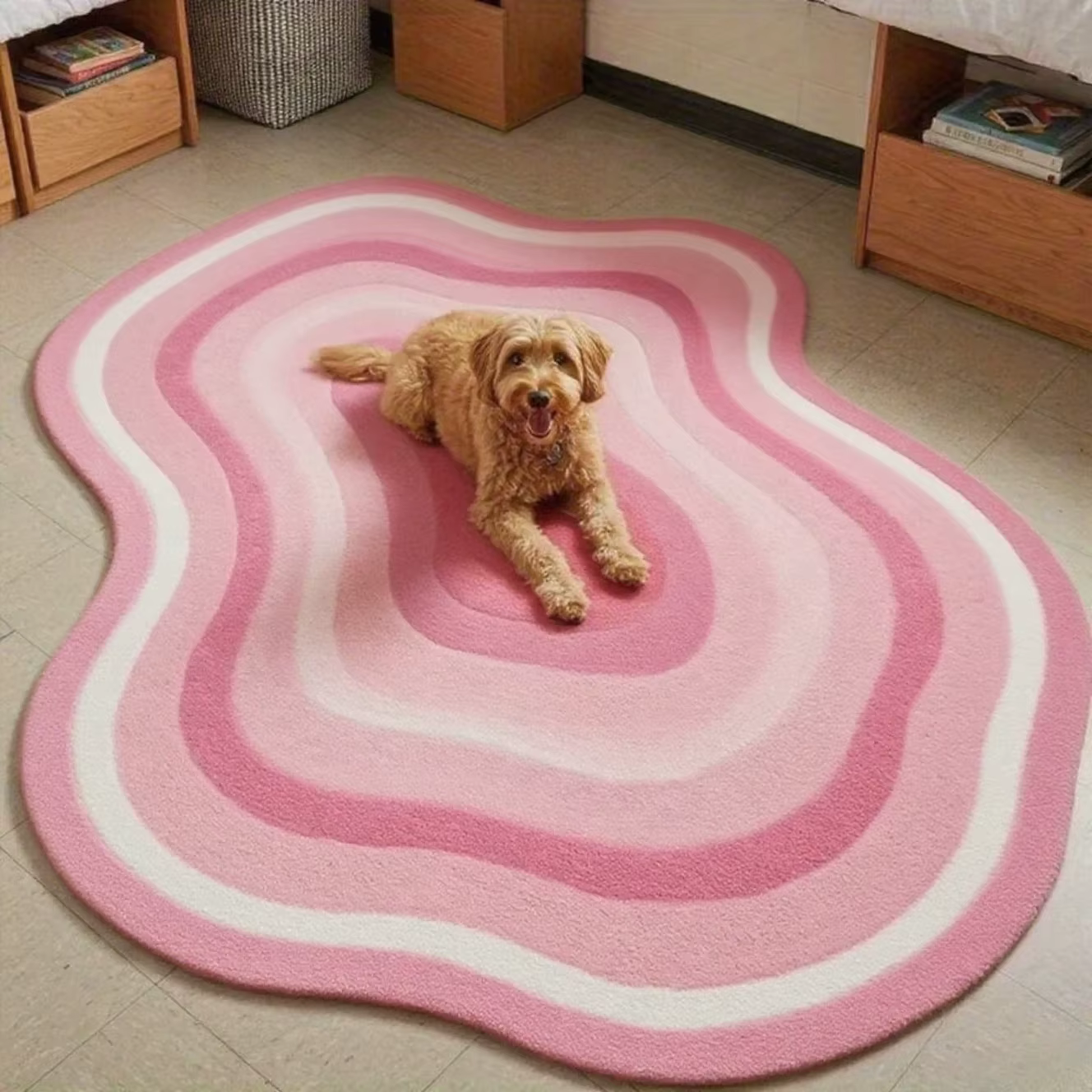 Tapis irrégulier couleur Dopamine, décoration de chambre à coucher, grande surface, pour salon, pelu