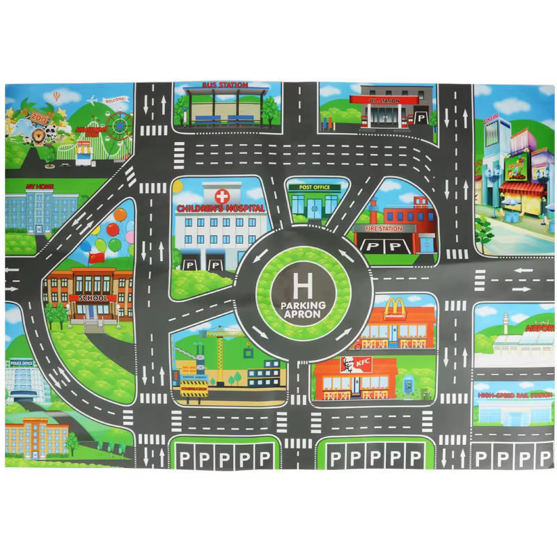 83*58 cm/130*100 cm tapis de route enfants trafic voiture carte jouet éducatif route tapis en plasti