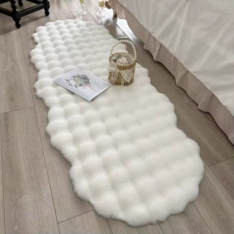 Nouveau tapis style crème pour salon et chambre, tapis moelleux épaissi et tissé, coussin de fenêtre