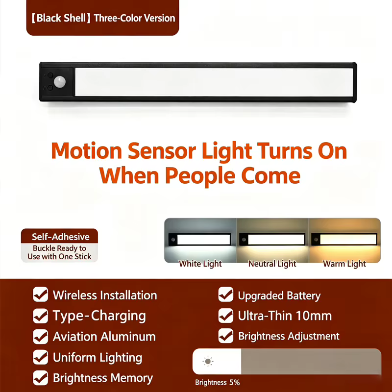Veilleuse lampe à LED sous armoire lumières capteur de mouvement veilleuse placard lumière armoire c
