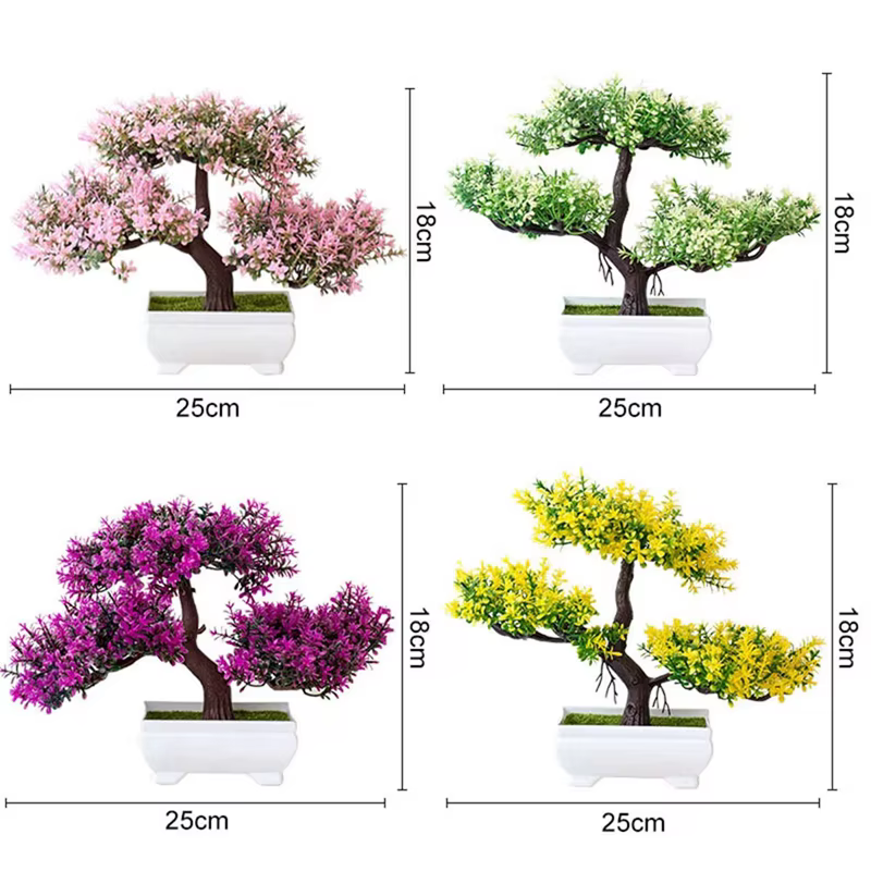 Plantes artificielles bonsaï, petit arbre, fausses fleurs, ornements en Pot pour la maison, décorati
