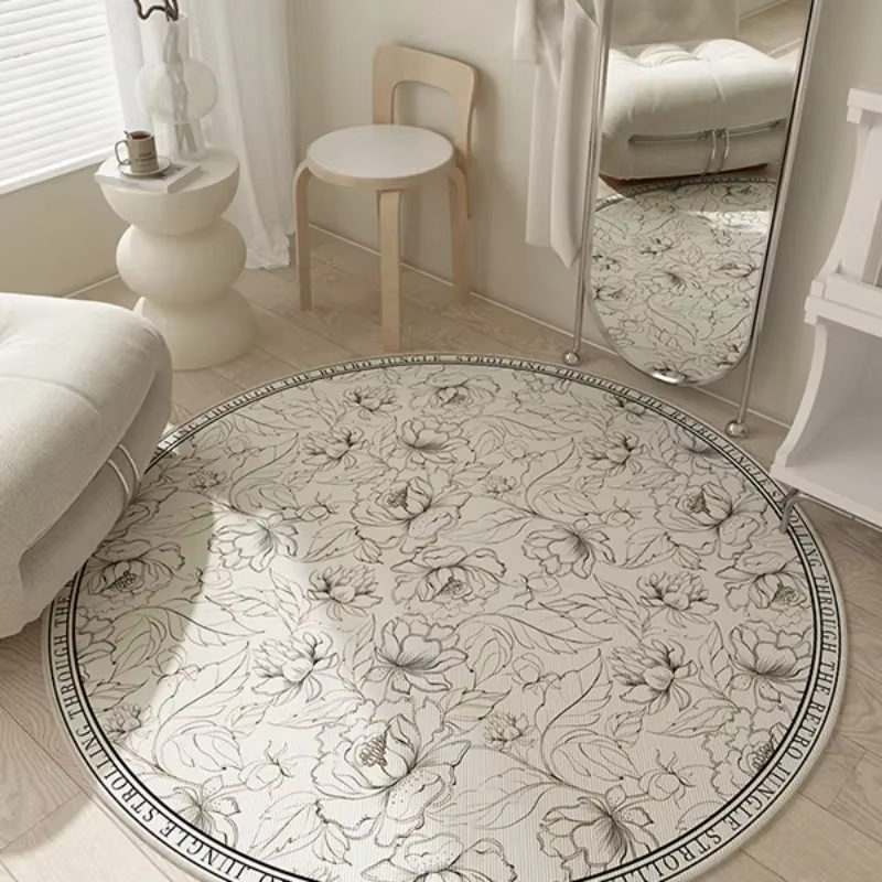 Tapis rond décoration de salon chaise d'étude tapis de sol décor à la maison tapis à fleurs chambre 