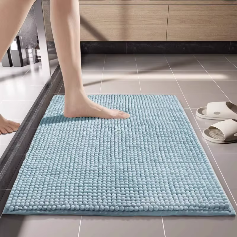 Tapis de bain en chenille absorbant l'eau, antidérapant, pour salle de bain, toilettes, cuisine, ent