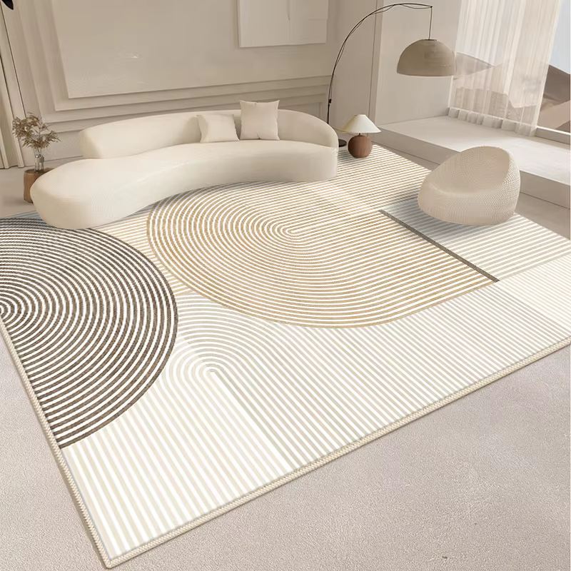Tapis de ligne de décoration de salon de style moderne, tapis moelleux et doux pour chambre à couche