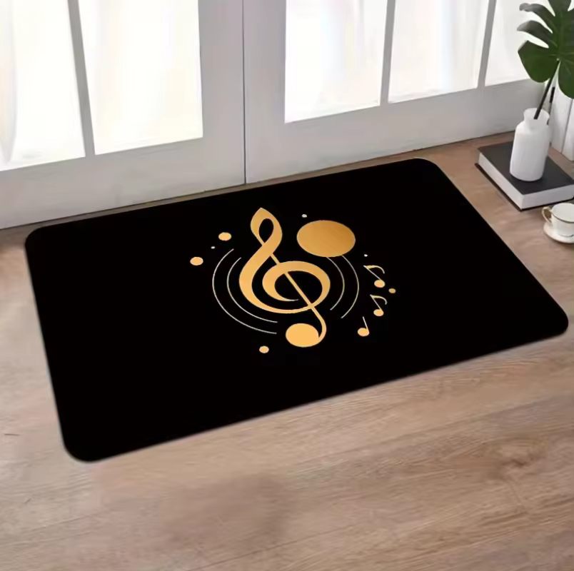 Tapis de notes de musique de luxe pour amoureux de la musique, entrée intérieure, salon, salle de pi