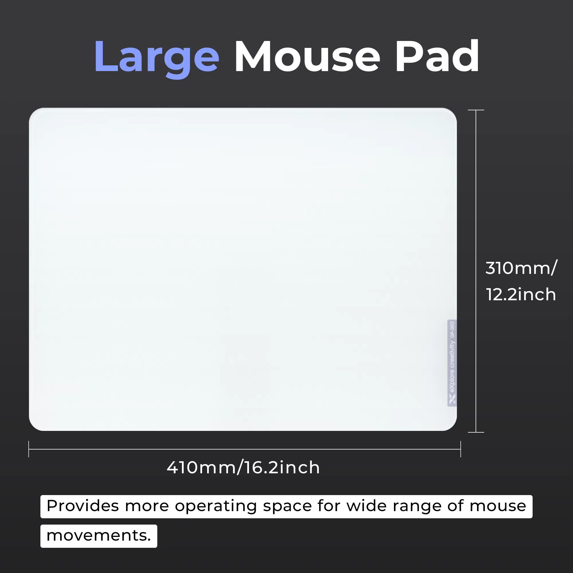 Tapis de souris en verre blanc XVX, surface micro-gravée lisse, pieds en silicone antidérapants pour