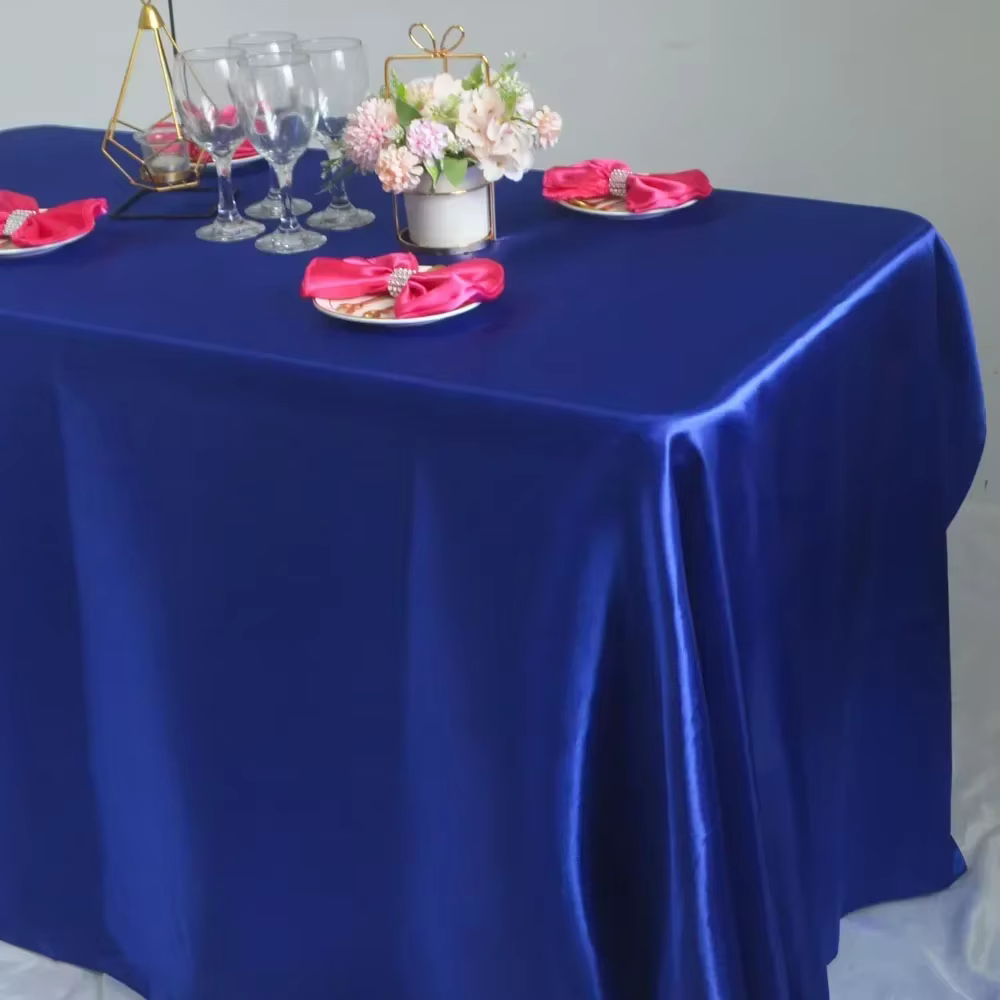 Nappe en Satin réutilisable, décoration de fête de Mariage, en Polyester, pour pique-nique, Countrya