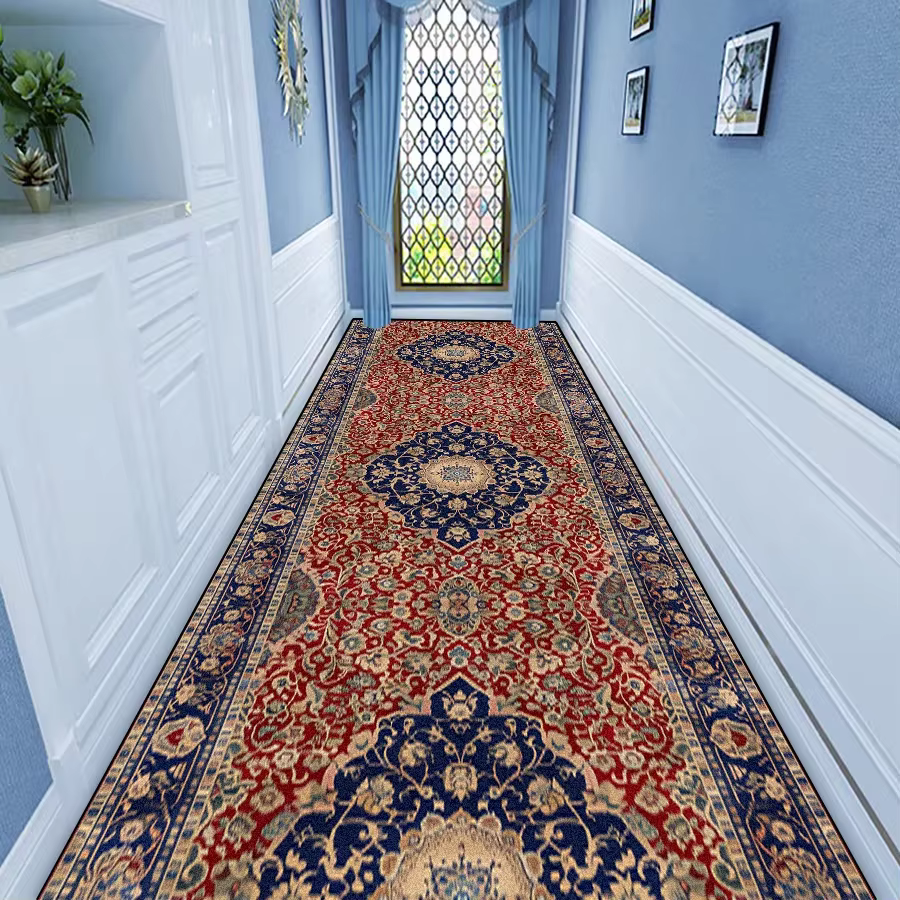 Tapis de couloir européen de luxe, antidérapant, lavable, tapis de marche, tapis de couloir extérieu